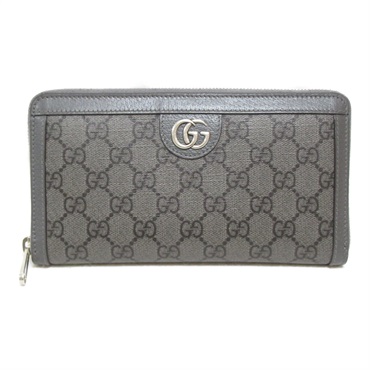 GUCCI GG Marmont Zip Around Wallet Purse 736127 PVC canvas Gray Used unisex