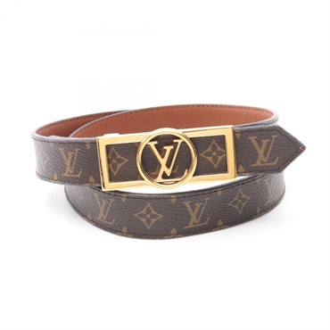 LOUIS VUITTON Dauphine 25MM Reversible Monogram belt M0196 Monogram Brown Used