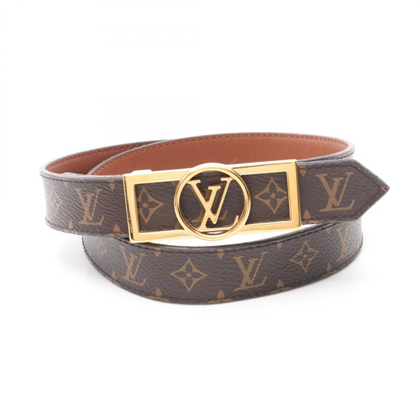 LOUIS VUITTON Dauphine 25MM Reversible Monogram belt M0196 Monogram Brown Used