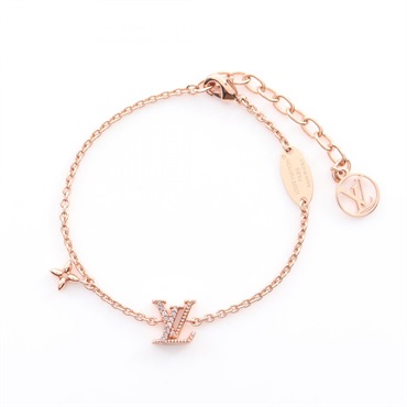 LOUIS VUITTON LV Iconic Bracelet M0942A Gold Plated Rhinestone Used Women