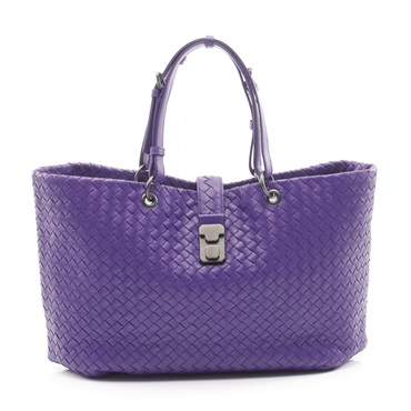 BOTTEGA VENETA Intrecciato Capri Tote hand Bag leather Purple Used Women