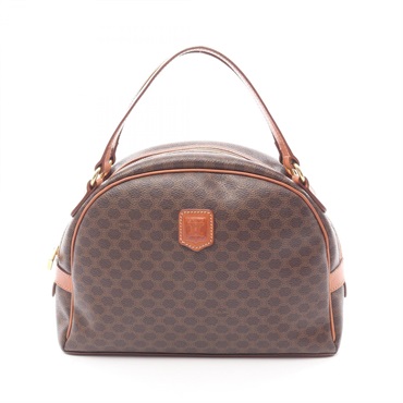 CELINE Macadam Handbag PVC coated canvas leather Brown Used Women