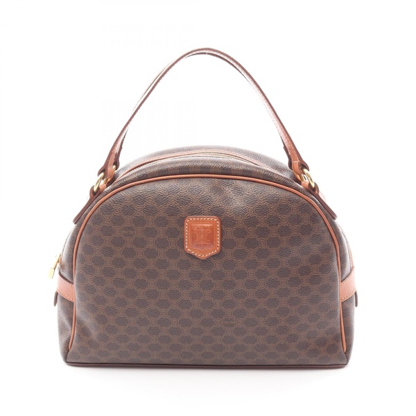 CELINE Macadam Handbag PVC coated canvas leather Brown Used Women