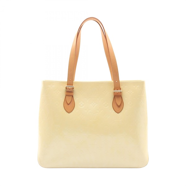 LOUIS VUITTON Brentwood Tote Hand Shoulder Bag M91512 Vernis leather Perle Used