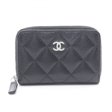 CHANEL Classic Zip Coin Purse Matelasse coin purse AP0216 Calfskin Black Used
