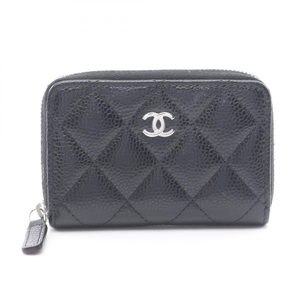 CHANEL Classic Zip Coin Purse Matelasse coin purse AP0216 Calfskin Black Used