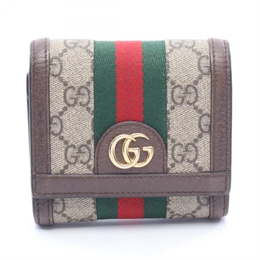 GUCCI Ophidia GG Wallet Sherry Line Bi-fold compact purse 598662 leather canvas