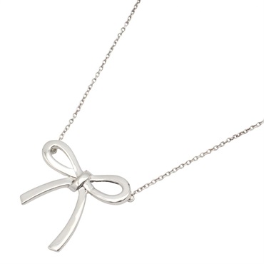 TIFFANY＆CO Ribbon Necklace Pendant 40.5cm Silver 925 Used Women