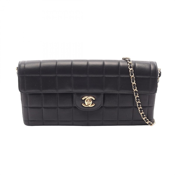 CHANEL Chocolate bar chain Shoulder Bag A15316 Lambskin Black Used Women GHW