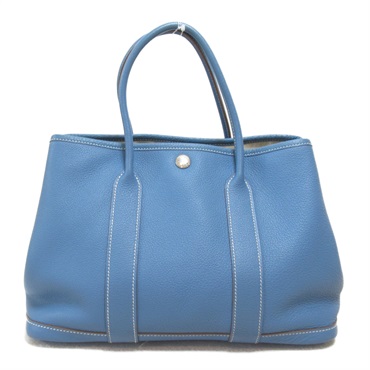 HERMES Garden party TPM Tote Bag Negonda leather Blue Used Women