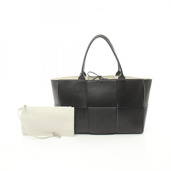 BOTTEGA VENETA Medium Arco Tote Bag Maxi Intrecciato leather Black Used Women
