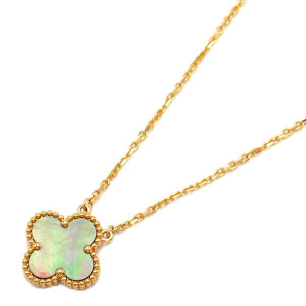 Van Cleef & Arpels Vintage Alhambra Pendant Necklace 41cm K18PG Mother of pearl