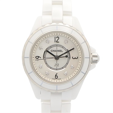 CHANEL J12 8P Diamond Wrist Watch H2570 Quartz ceramic Used Women