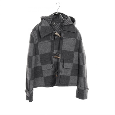 LOUIS VUITTON NIGO Giant Damier Duffel coat RM202M wool Gray Gres Used mens #46