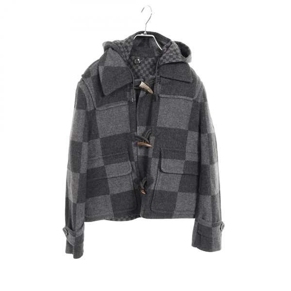 LOUIS VUITTON NIGO Giant Damier Duffel coat RM202M wool Gray Gres Used mens #46