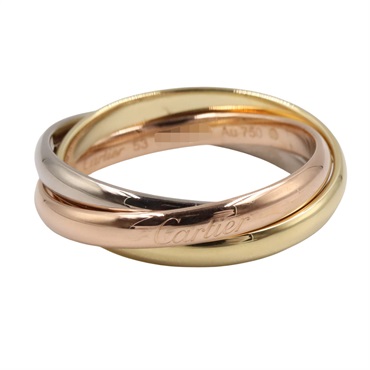 CARTIER Trinity Ring SM 18KYG 18KPG 18KWG Three gold used US size 6.5 #53 women