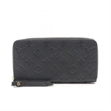 LOUIS VUITTON Zippy long wallet M61864 Monogram empreinte leather Black Used LV