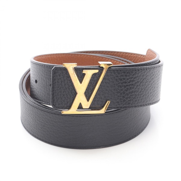 LOUIS VUITTON Ceinture LV Initial 40MM belt M9151 leather Black Brown Used mens