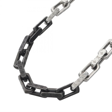 LOUIS VUITTON Collier Monogram Chain Necklace Stainless Steel Used mens LV