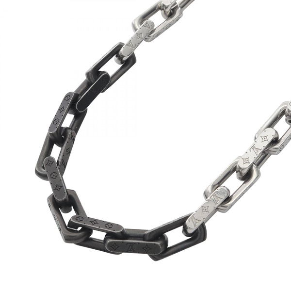 LOUIS VUITTON Collier Monogram Chain Necklace Stainless Steel Used mens LV