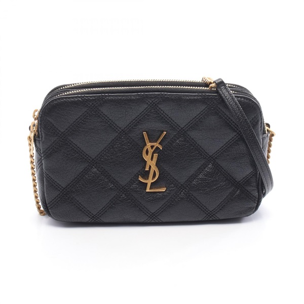 SAINT LAURENT PARIS BECKY chain crossbody Shoulder Bag 608941 leather Black Used