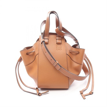 LOEWE Hammock Drawstring Small 2Way Shoulder Handbag leather Brown Used Women