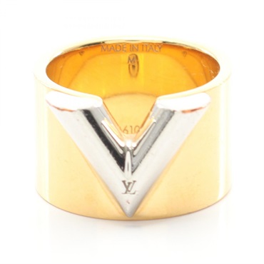 LOUIS VUITTON Essential V Ring #6.75 US size Gold Plated Used