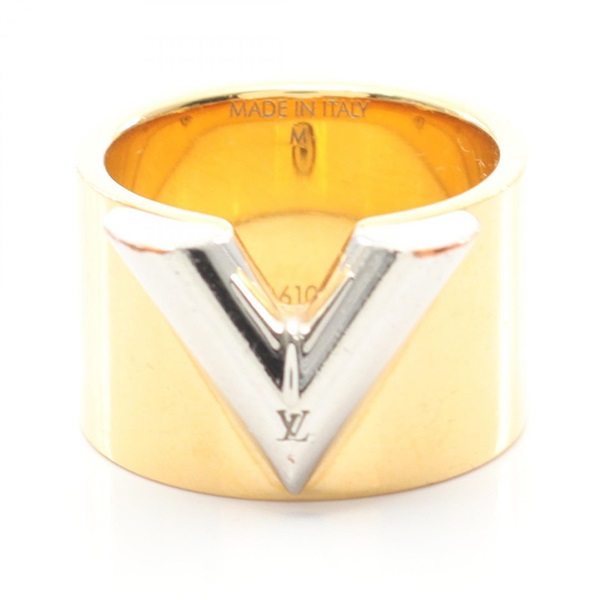 LOUIS VUITTON Essential V Ring #6.75 US size Gold Plated Used