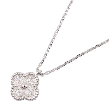 Van Cleef & Arpels Sweet Alhambra Diamond Necklace 18KWG White Gold Used women
