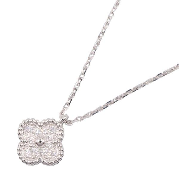 Van Cleef & Arpels Sweet Alhambra Diamond Necklace 18KWG White Gold Used women