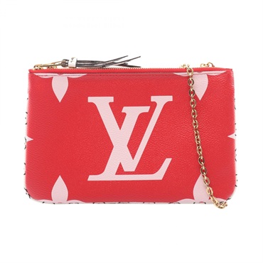 LOUIS VUITTON Pochette Double zip Shoulder Bag M67561 Monogram Giant Red Used LV