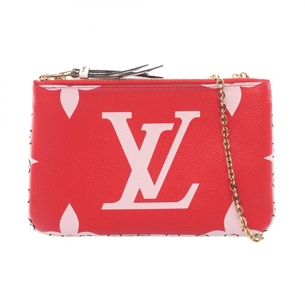 LOUIS VUITTON Pochette Double zip Shoulder Bag M67561 Monogram Giant Red Used LV