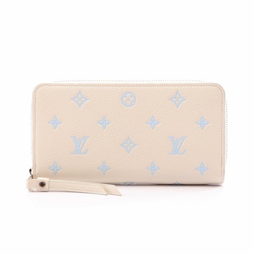 LOUIS VUITTON Zippy wallet Around long purse M28131 Monogram empreinte white LV