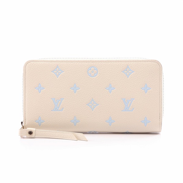 LOUIS VUITTON Zippy wallet Around long purse M28131 Monogram empreinte white LV
