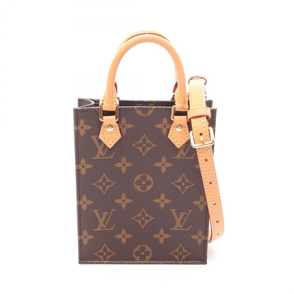 LOUIS VUITTON Petite Sac Plat Shoulder Handbag M81295 Monogram canvas Used LV