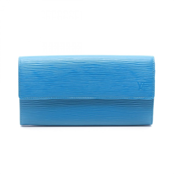 LOUIS VUITTON Portefeuille Sarah Bifold Wallet Purse M60324 Epi leather Cyan LV