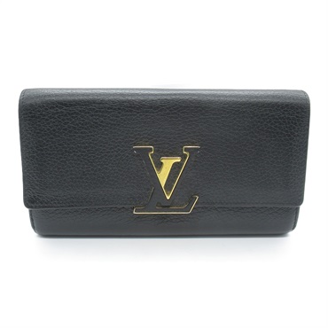 LOUIS VUITTON Portefeuille Capucines long wallet Purse M61248 Taurillon Noir LV