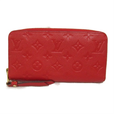 LOUIS VUITTON Zippy Round Long wallet M60547 Monogram leather Red Orient Used LV