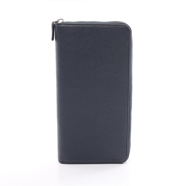 PRADA SAFFIANO 1 around zipper long wallet purse 2ML220 leather Navy Used