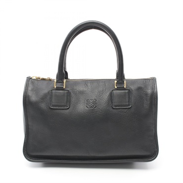 LOEWE anagram Tote Hand bag leather Black Used Women