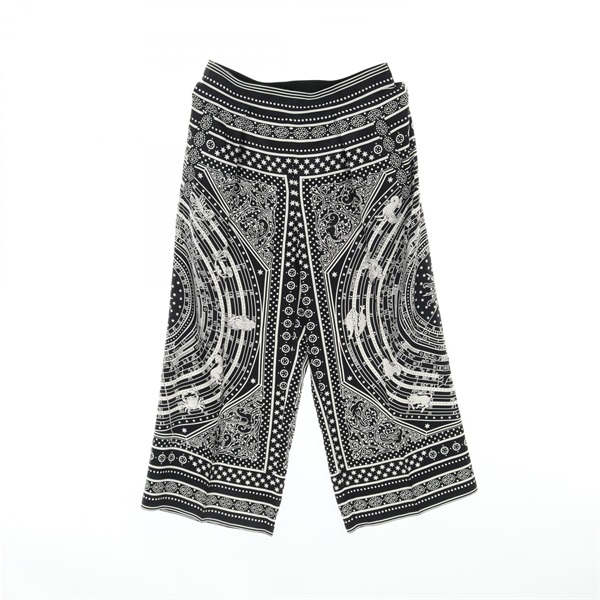 HERMES Astrologie Bandana Pants 3H0407D7 silk Black White White Used Women #34