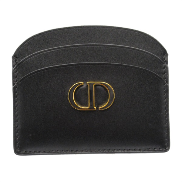 Christian Dior CD logo card case holder leather Black Used