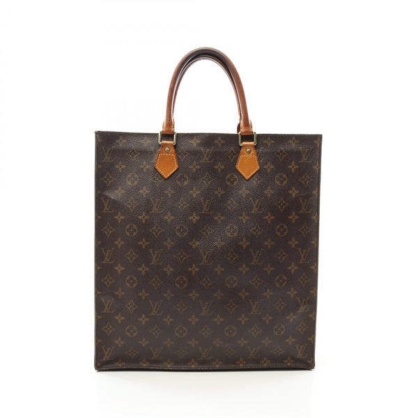 LOUIS VUITTON Sac Plat Hand Tote Bag M51140 Monogram canvas leather Brown Used