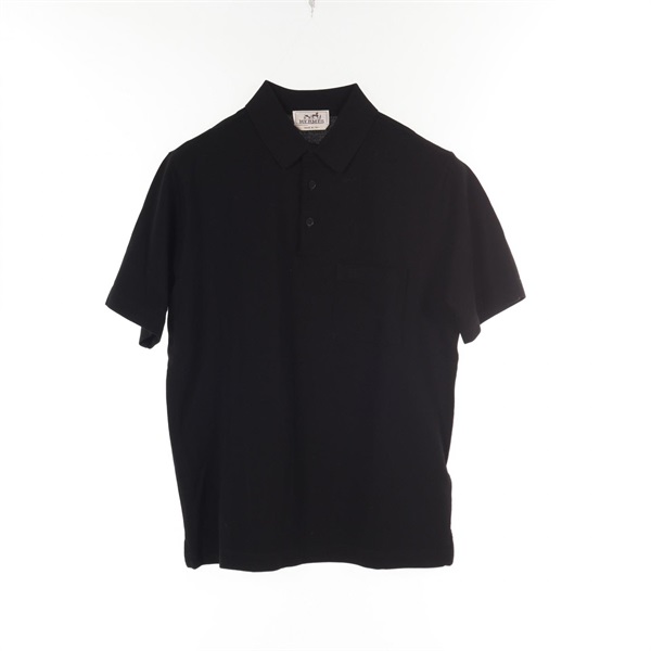 HERMES Polo shirt Tops cotton Black Used mens size M