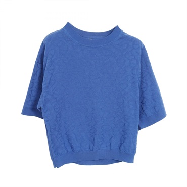 HERMES Naoussa Chaine d'Ancre sweater 4E2649DC silk cotton Blue Used Women #42