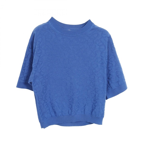 HERMES Naoussa Chaine d'Ancre sweater 4E2649DC silk cotton Blue Used Women #42