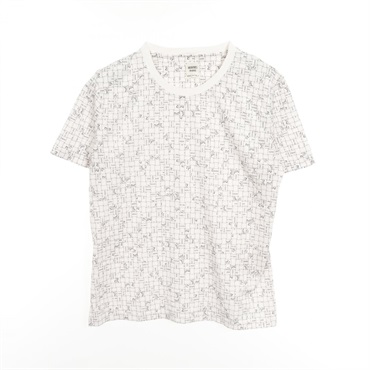 HERMES Bolduc au Carre T-shirt 5E4645DK cotton White Used Women size 44