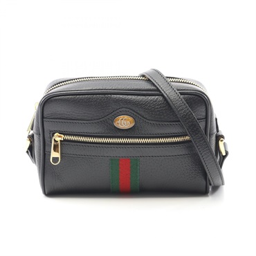 GUCCI Ophidia Shoulder crossbody Bag 517350 leather Black Green Red Used Women