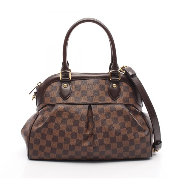 LOUIS VUITTON Trevi PM 2Way Shoulder Handbag N51997 Damier Canvas Ebene Used LV