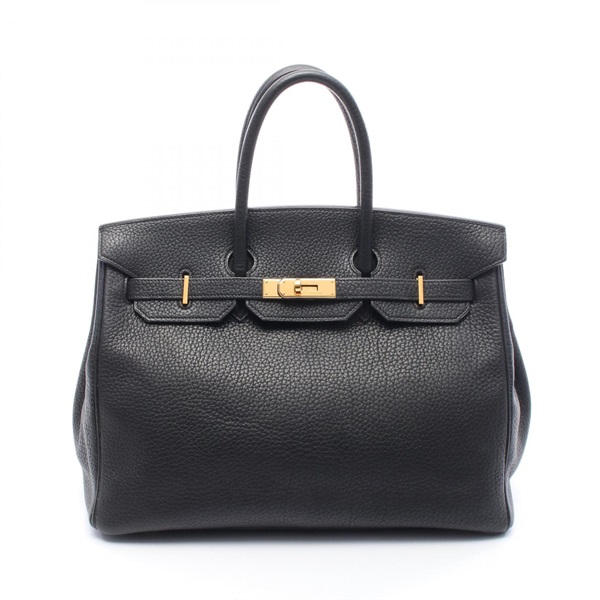 HERMES Birkin 35 Handbag Ardennes leather Black Used Women A GHW